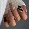 Mezrkuwr 24 Pieces Press On Almond Nails Medium False Nails