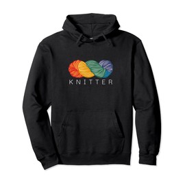 Rainbow Yarn Knitter, Yarn Lover, Loves to Knit, Knitting Pullover Hoodie