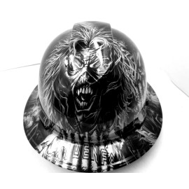 Pyramex Hard Hat custom hydro dipped , OSHA approved FULL BRIM , IRON MAIDEN EDDIE NEW