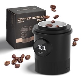 Coffee Dosing Cup with Scale - Rechargeable Espresso Scale 0.05g Precision, 304 Stainless Steel Coffee Scale Coffee Grinder Powder Cup Compatible with 58mm Portafilter