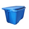 Homz Plastic Storage Tote with Lid, 32 Gallon, Blue, Stackable,