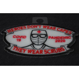 Ivamis Heroes don't wear capes they wear scrubs Covid 19 Patch - 4x2.4 inch - P6714