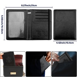 Passport and Vaccine Card Holder Combo,Passport Holder Passport Case Passport Card Holder Passport Cover Passport Wallet Rfid Passport Holder Family Passport Holder Passport Holder for Women Men,Black