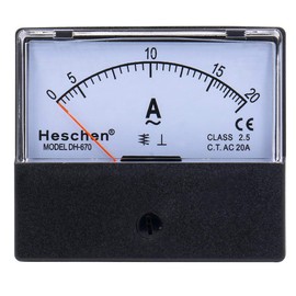 Heschen Rectangle Panel Mounted Current Meter Ammeter Tester DH-670 AC 0-20A Class 2.5 CE listed