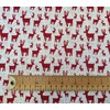 Christmas Fabric - Red Reindeers Stags on Off White -