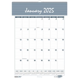 2025 House of Doolittle Bar Harbor 12-inch x 17-inch Monthly Wall Calendar, White/Blue (332-25)