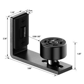 QINAIXQM Adjustable Floor Guide Sliding Barn Door Floor Guide Wall/Door Bottom Guide Roller Black