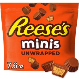 Reese's 〽️ New Exclusive Reeses Chocolate Peanut Butter Minis Unwrapped Cups 7.6oz