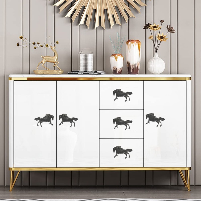 JfwuHap Horse Cabinet Knob 4 Pcs Drawer Dresser Knobs Pulls