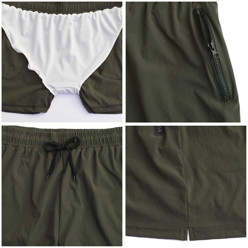 TONLEN - Traje de baño deportivo para hombre, con bolsillos