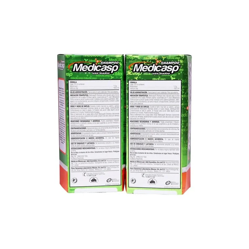 Pack x2 Shampoo Anti-Caspa 260ml Medicasp