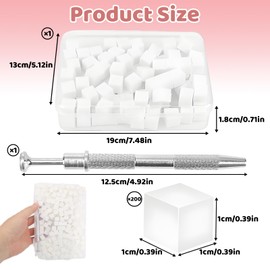 KATIMI Pack of 200 Nail Art Sponge with Metal Gripper Sponge Nail Brush Nail Design Accessories Sponge Brush Nail Art Sponge Brush to Create a Variety of Gradient Nail Art Patterns