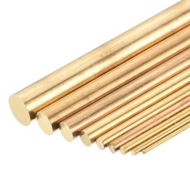DMiotech 48 Pack1-8mm Brass Rods Assortment Kit,Solid Round Brass Rod for DIY Craft Brass Welding Rods Lathe Bar Stock for Drift Punches Shaft Model Plane Ship Car
