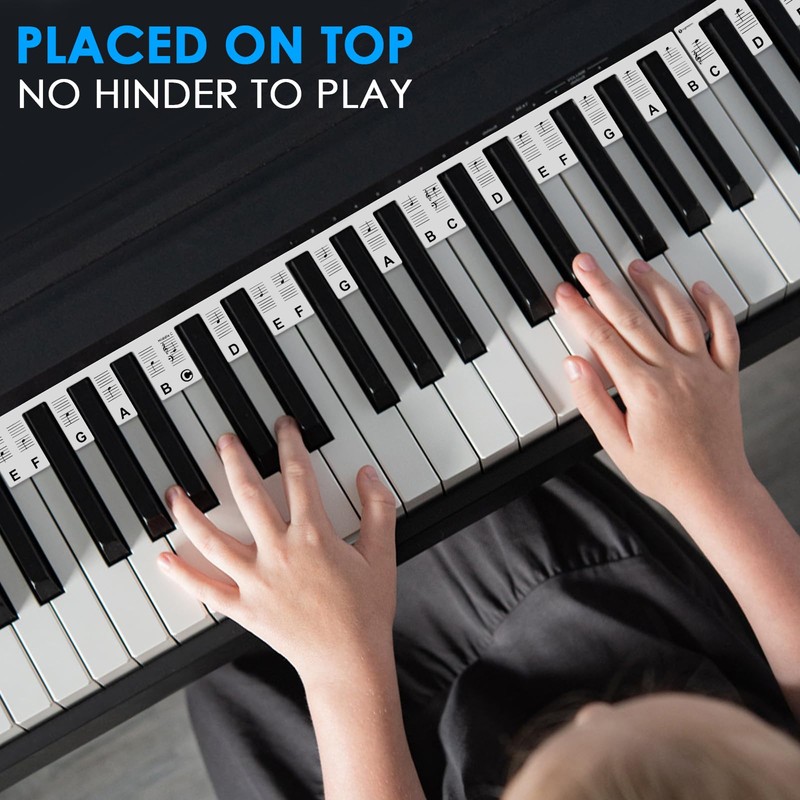 BROTOU Removable Piano Notes Guide for Beginner, Piano Keyboard Note