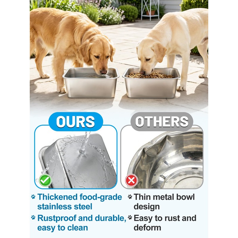 Apipi 2 Pack 3 Gallon Extra Large Food Safe Stainless