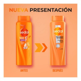 Sedal shampoo restauración instantánea ideal para reparar y dar fuerza al cabello dañado dejándolo supersuave y agradable al tacto 620 mL