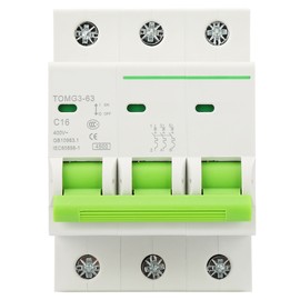TOMG3-63 3P C type Miniature Circuit Breaker Leakage Protection Air Switch (16A)