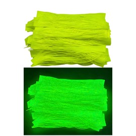 Glow in Dark Rubber Skirts for Fishing Lures Silicone Skirt for Spinner Baits Buzz Baits or Jigs (Glow Skirt TAG #2 Hot Chartreuse 20 Pack of Tabs)