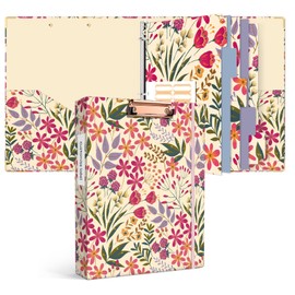 Ospelelf 3 Ring Floral Binder with Dividers, 1 inch Rings, 1.6 inch Spine, for Letter Size (11" x 8.5") Paper, Clipboard Organizer, for School and Office Supplies