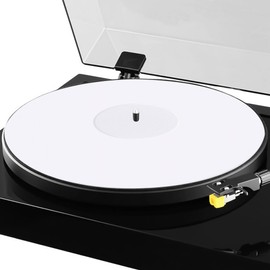 Axiom Turntable Acrylic Slipmat for Vinyl LP Record Players 2.7mm Thick for Better Sound Support on Record Player Provides Antistatic and Tighter bass (White)