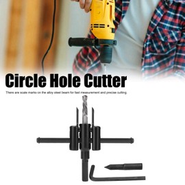 Hyuduo Hole Cutter Kit, Adjustable 0.1-2In Circle Cutter Alloy Steel for Plastic Board Cutting for Woodworking[30-120Mm],Power Tool Accessories