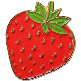 GBJUK Metal Strawberry Enamel Pin Lapel Badge Brooch with Butterfly Clasp Back