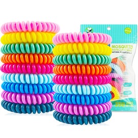 18 Pack Mosquito Repellent Bracelets with 60 Pack Mosquito Patches, DEET-Free Insect & Bug Repellent Wrist Bands for Kids & Adults Outdoor Camping Fishing Traveling