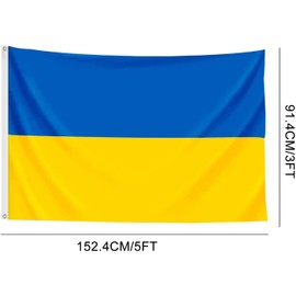 Ukraine Flag by BELLADDY INC - Quality 100% Polyester Material, Large, Bright and Vivid Colours (3x5 Ft)