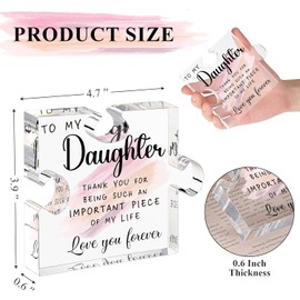 DIGIELE Daughter Gifts from Mom or Dad, Daughter Birthday Memorial Gift, Best Daughter Gifts Ideas, Best Ever Presents, Daughter in Law Gift, Unique Acrylic Puzzle Decoration - Graduation & Birthday