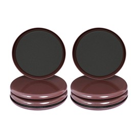 Ezprotekt Reusable Furniture Sliders for Carpet,5" Brown Round Furniture Mover, Furniture Sliders Carpet Sliders Furniture Moving Sliders Furniture Moving Pads Furniture Glides (8 Pieces)