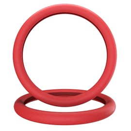 LRITER Car Steering Wheel Cover, Non-Slip Silicone Material, Multiple Color Choices, Universal Auto Parts Steering Wheel Cover, Suitable for Most Cars (Red2PCS)