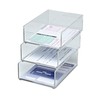 Maul Index Card Box A6 Acrylic Drawer Organizer, Clear, Stackable,