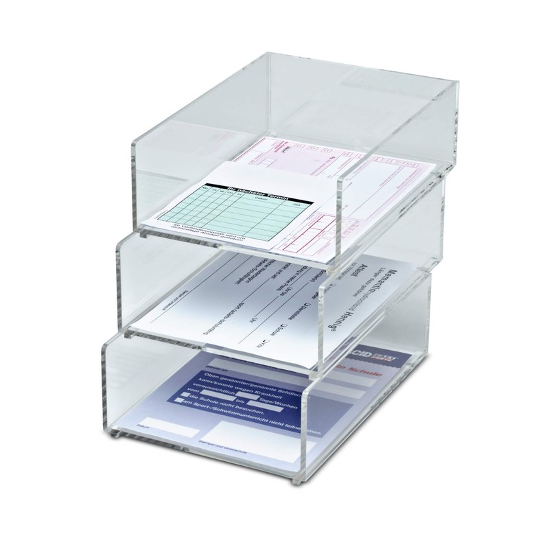 Maul Index Card Box A6 Acrylic Drawer Organizer, Clear, Stackable,