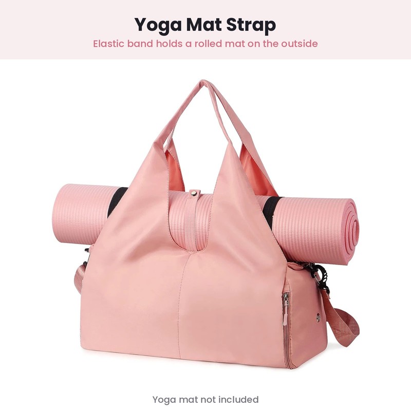 Gym Duffel Bag with Shoe Compartment and Yoga Mat Strap,
