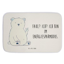 Mr. & Mrs. Panda Eisbär Lazy bath mat - gift, work, teddy, bath mat, relaxing, bath mat, bathroom mat, shower mat, teddy bear, home office