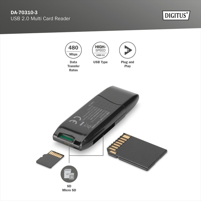 Assmann DIGITUS DA-70310-3 USB 2.0 Multi Card Reader Black