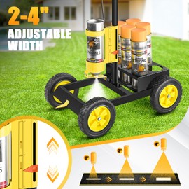 Parking Lot Striping Machine, Playing Field Striping Line Marking Machine, Compatible with Professional Inverted Striping Spray Paint, 2-4" Width Adjustable Line Striper for Fast Accurate Marking