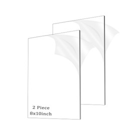ADTDA Acrylic Sheets,Clear Cast Plexiglass with Protective Paper for Signs DIY Display Projects,Craft,Photo Frames (2 Piece 8"×10'' 3mm, 2)