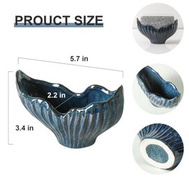 Uiddo Sponge Holder for Kitchen Sink, Ceramic Dish Sponge Holder with Fishtail Design, Sink Caddy Organizer for Countertop, Farmhouse Kitchen Decor, Compact Sink Caddy Dish Sponge Holder(Blue)