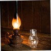 BIUDECO Elegant Retro Oil Lamp Shade Glass Chimney Windproof Cap