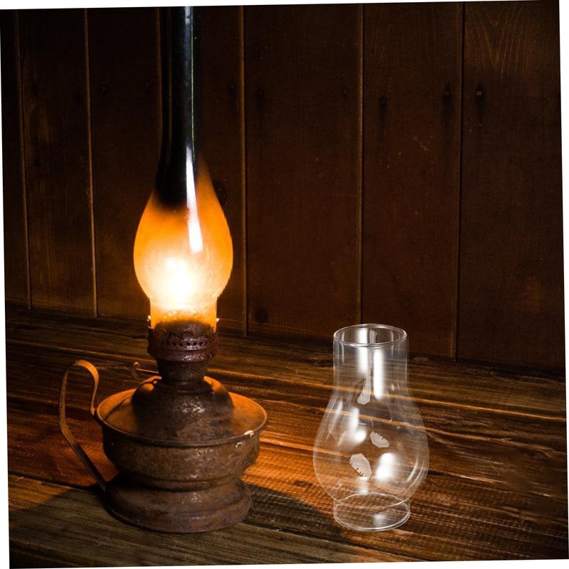 BIUDECO Elegant Retro Oil Lamp Shade Glass Chimney Windproof Cap