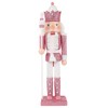 NOLITOY Christmas Nutcracker Soldier, 12 in Wooden Nutcracker Figure Pink