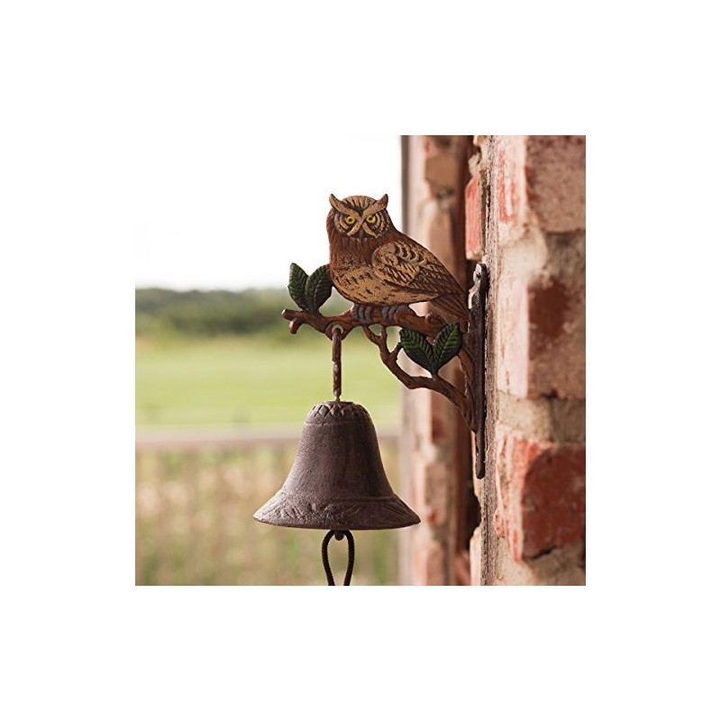 Antikas - Door bell with owl for garden and yard,