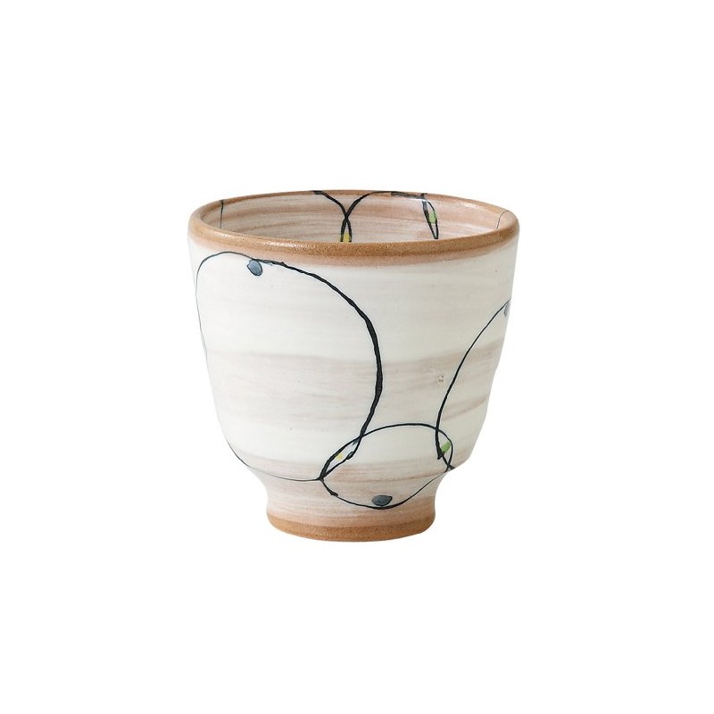 Hasamiyaki 73381 Lightweight Yunomi Cup with Round Joint Pattern, Blue