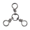 Alwonder 100 Pk Stainless Steel 3-Way Fishing Swivels, 56Lb