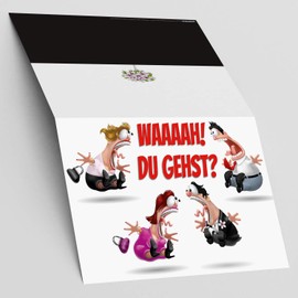 Breitenwerk A4 XXL Leaving Card with Envelope - Elegant and Funny Folding Card for Colleagues, Retirement, Maternity leave, New job
