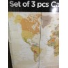 MM 3PCS World Map Home Wall Decor Art Canvas Room