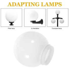 Veemoon White Replacement Goble Lampshade Acrylic Plastic Lamp Globe with 3.15 Inch Threaded Neck for Pendant Wall Sconces Lamp Indoor Outdoor(Diameter 15cm, Mouth Diameter 8cm)