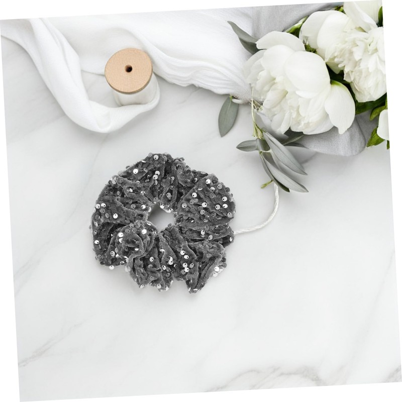 WOONEKY 2pcs Sequin Hair Ties for Women Elastic Scrunchies Stylish