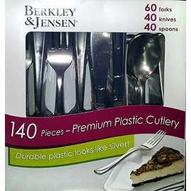 Berkley & Jensen 140 Piece Premium Plastic Cutlery Set